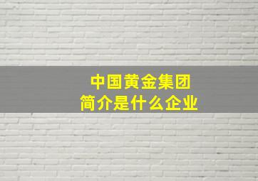 中国黄金集团简介是什么企业