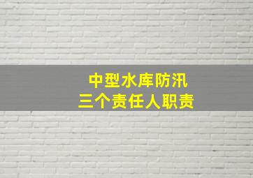 中型水库防汛三个责任人职责