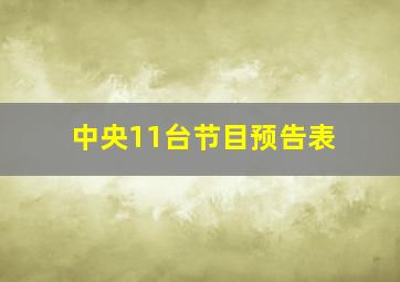 中央11台节目预告表