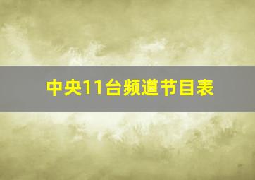 中央11台频道节目表