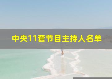 中央11套节目主持人名单