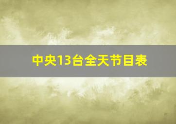 中央13台全天节目表