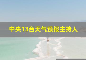 中央13台天气预报主持人