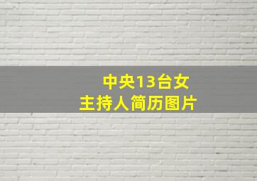 中央13台女主持人简历图片