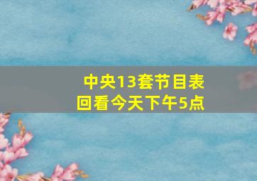 中央13套节目表回看今天下午5点