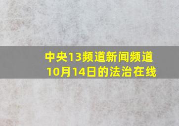 中央13频道新闻频道10月14日的法治在线