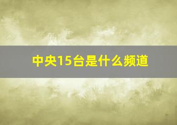 中央15台是什么频道