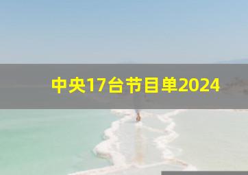 中央17台节目单2024