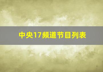 中央17频道节目列表