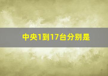 中央1到17台分别是