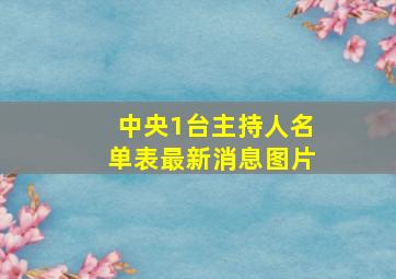 中央1台主持人名单表最新消息图片