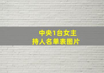 中央1台女主持人名单表图片