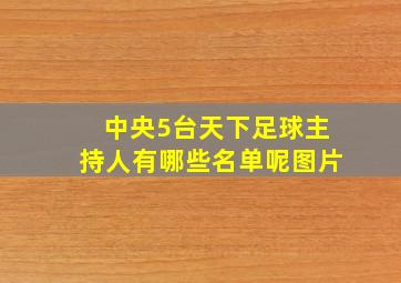 中央5台天下足球主持人有哪些名单呢图片