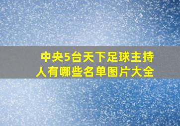 中央5台天下足球主持人有哪些名单图片大全