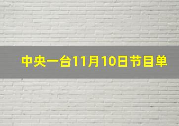 中央一台11月10日节目单