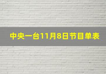 中央一台11月8日节目单表