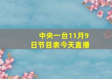 中央一台11月9日节目表今天直播