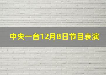 中央一台12月8日节目表演