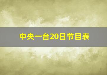 中央一台20日节目表