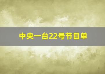 中央一台22号节目单