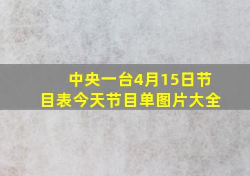 中央一台4月15日节目表今天节目单图片大全