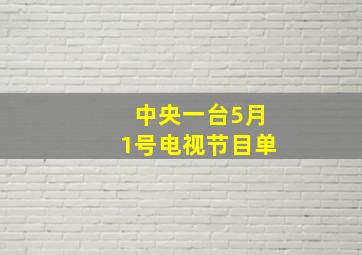 中央一台5月1号电视节目单