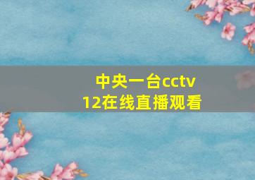 中央一台cctv12在线直播观看