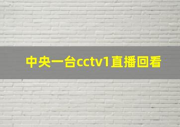 中央一台cctv1直播回看