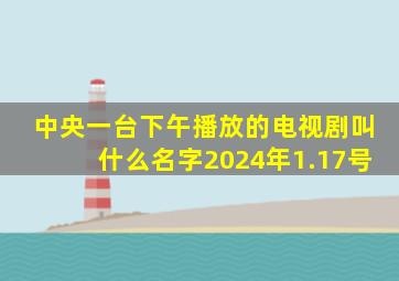 中央一台下午播放的电视剧叫什么名字2024年1.17号