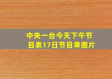 中央一台今天下午节目表17日节目单图片