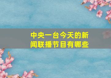 中央一台今天的新闻联播节目有哪些