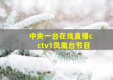 中央一台在线直播cctv1凤凰台节目