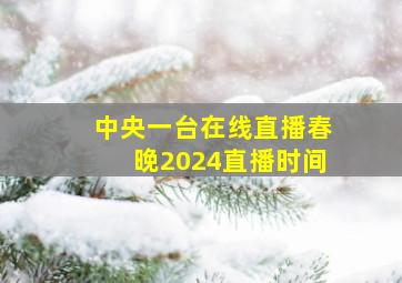 中央一台在线直播春晚2024直播时间