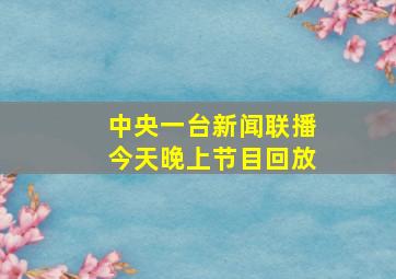 中央一台新闻联播今天晚上节目回放