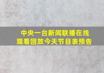 中央一台新闻联播在线观看回放今天节目表预告