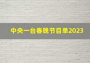 中央一台春晚节目单2023