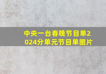 中央一台春晚节目单2024分单元节目单图片