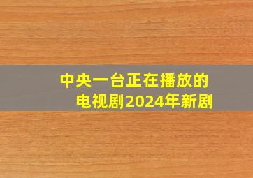 中央一台正在播放的电视剧2024年新剧