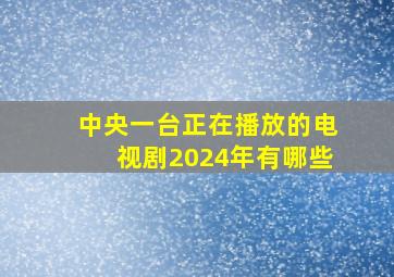 中央一台正在播放的电视剧2024年有哪些