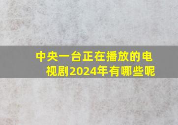 中央一台正在播放的电视剧2024年有哪些呢