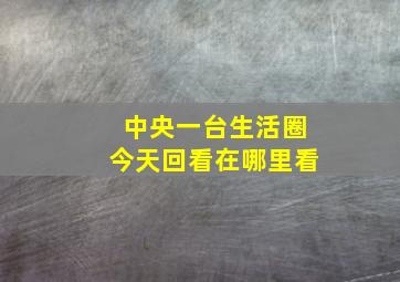 中央一台生活圈今天回看在哪里看