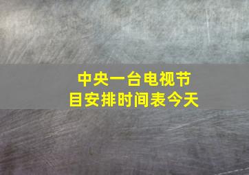 中央一台电视节目安排时间表今天