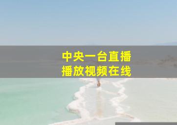 中央一台直播播放视频在线