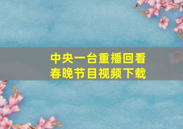 中央一台重播回看春晚节目视频下载