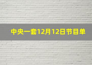 中央一套12月12日节目单