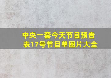 中央一套今天节目预告表17号节目单图片大全