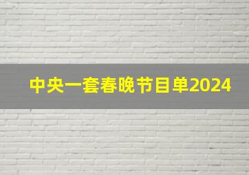 中央一套春晚节目单2024