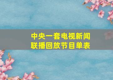 中央一套电视新闻联播回放节目单表