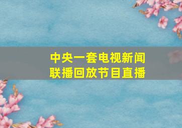 中央一套电视新闻联播回放节目直播