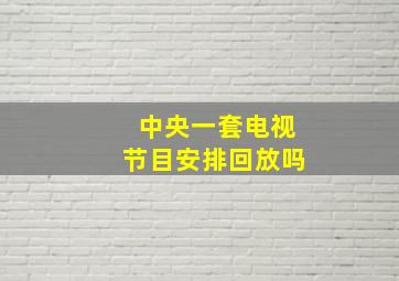 中央一套电视节目安排回放吗